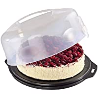 Xavax 00111514 - Recipiente para conservar y transportar tartas- Antracita-Transparente- Ø 31.5 cm